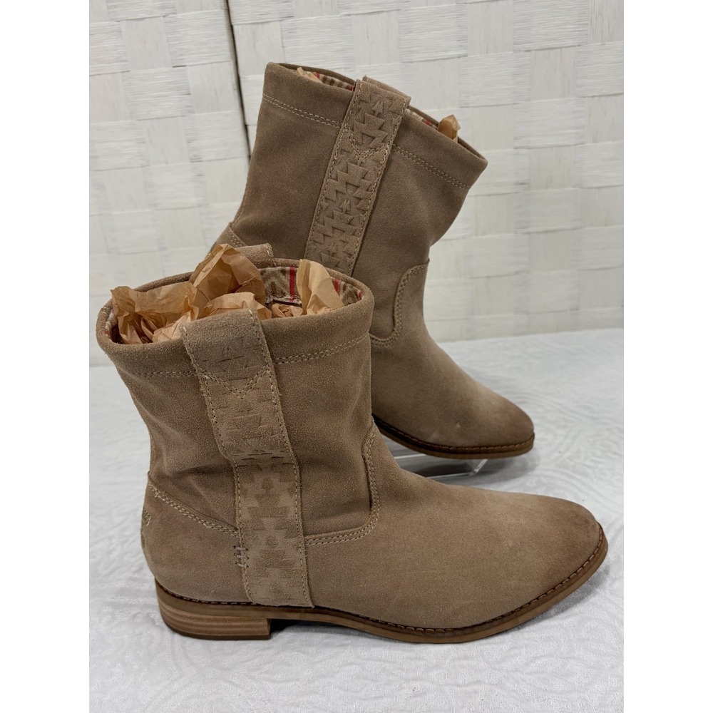 Toms Amphora Burnished Suede Laurel Boots Southwestern Pattern Womens 7M